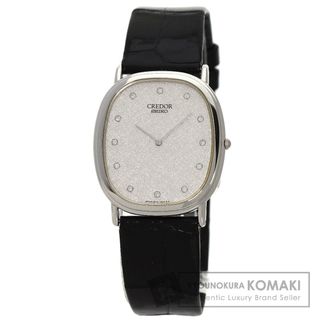 セイコー(SEIKO)のSEIKO 2F70-6190 クレドール 12P ダイヤモンド 腕時計 PT900 革 メンズ(腕時計(アナログ))