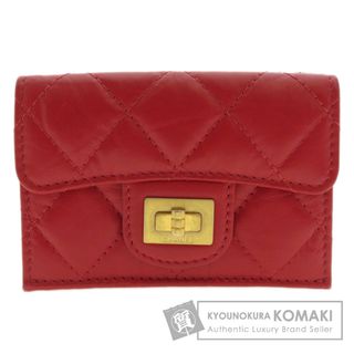 シャネル(CHANEL)のCHANEL 三つ折り コンパクトウォレット マトラッセ 二つ折り財布（小銭入れあり） カーフ レディース(財布)