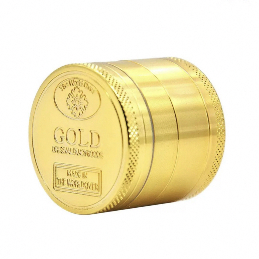 ゴールド グラインダー ミル ハーブ 手巻き タバコ 煙草 ゴールド 金 4層 メンズのファッション小物(タバコグッズ)の商品写真