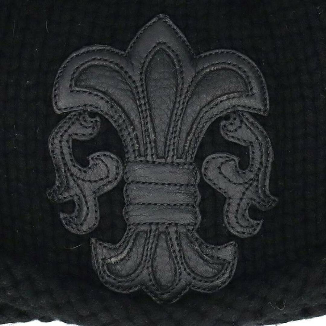 Chrome Hearts(クロムハーツ)のクロムハーツ  BEANIE CASH/レザーパッチビーニー BSフレアボタンレザーパッチカシミヤビーニー メンズ メンズの帽子(ニット帽/ビーニー)の商品写真