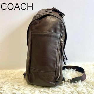 コーチ(COACH)の【コーチ】スリングバッグ ボディバッグ レザー ブラウン ロゴ型押し 70617(ボディーバッグ)