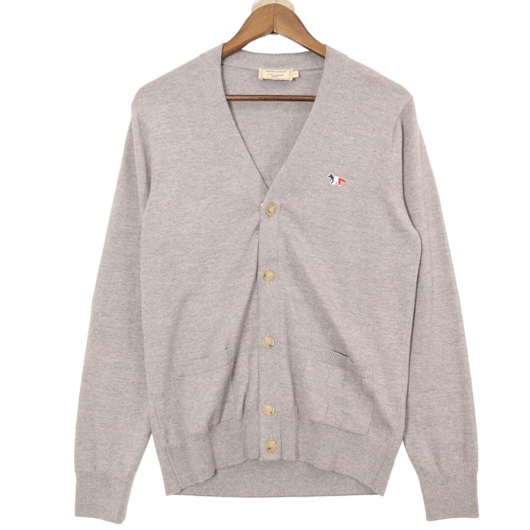 MAISON KITSUNE'(メゾンキツネ)のメゾンキツネ ｸﾞﾚｰ FU00501KT1036 ｳｰﾙ ﾄﾘｺﾜｯﾍﾟﾝ ｶｰﾃﾞｨｶﾞﾝ S メンズのトップス(カーディガン)の商品写真