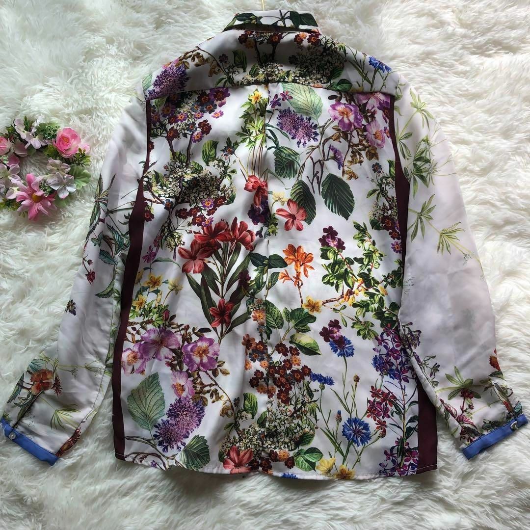 ZARA(ザラ)のZARA ザラ ブラウス M 花柄 ボタニカル フローラル レディースのトップス(シャツ/ブラウス(長袖/七分))の商品写真