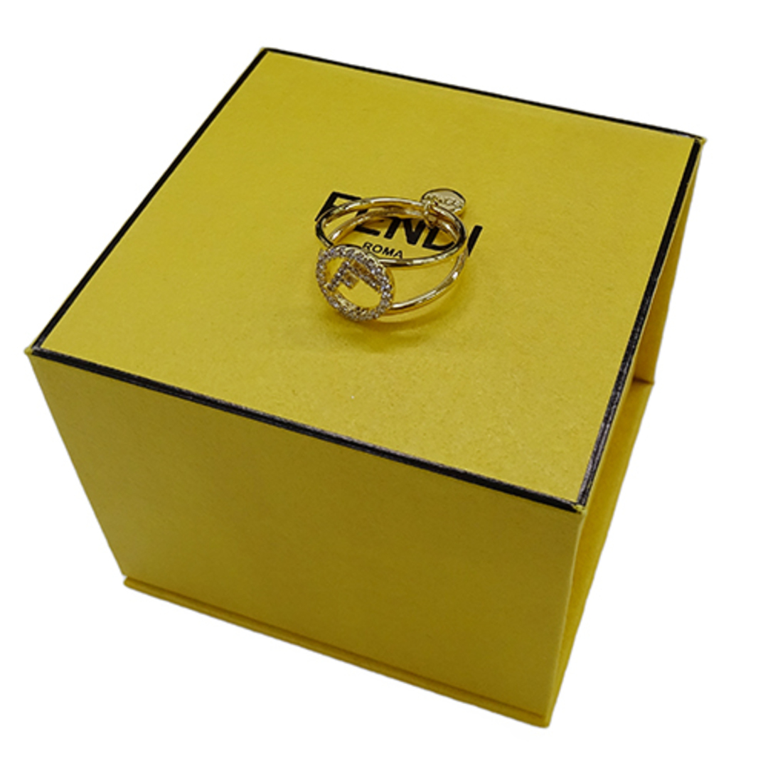 FENDI(フェンディ)のフェンディ FENDI リング レディース ブランド 指輪  メタル ジルコン エフイズ  ゴールド Sサイズ 約11号 アクセサリー【中古】 レディースのアクセサリー(リング(指輪))の商品写真