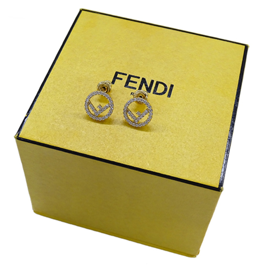 FENDI(フェンディ)のフェンディ FENDI ピアス レディース ブランド ブロンズ ジルコン エフイズ ゴールド 両耳用 アクセサリー 【中古】 レディースのアクセサリー(ピアス)の商品写真