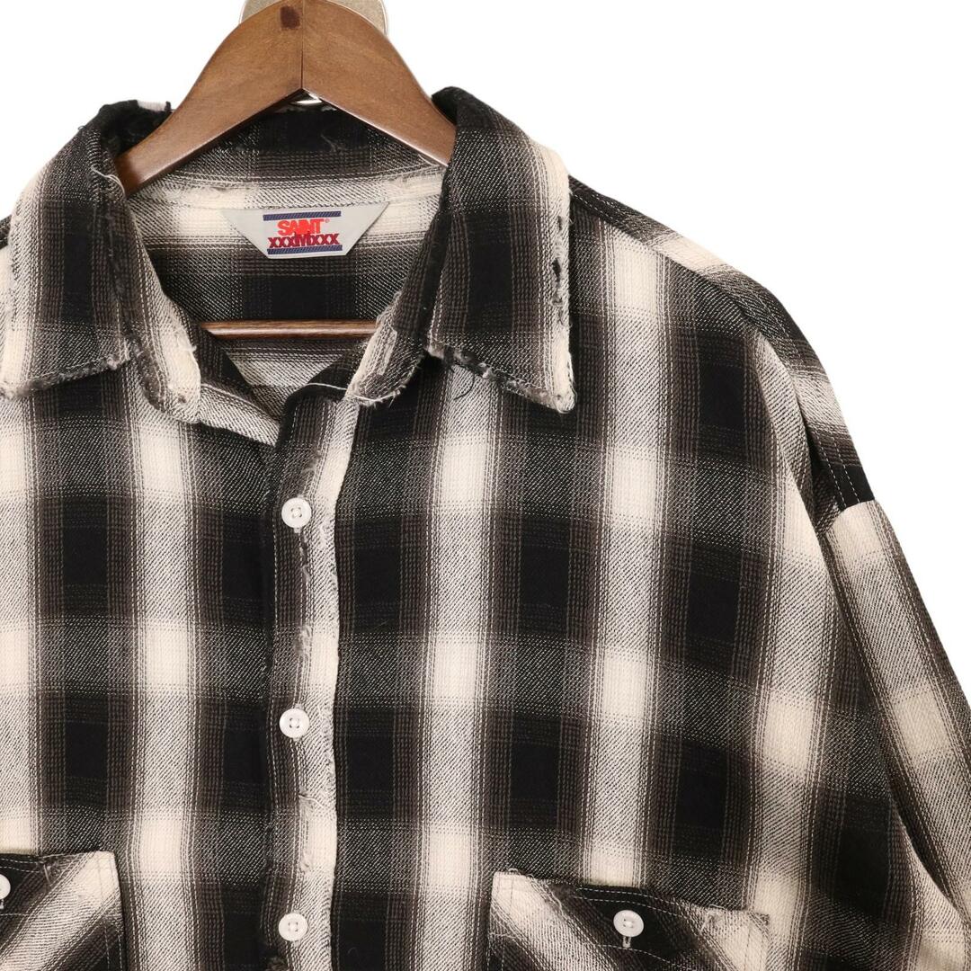 セントマイケル SM-A23-0000-017 ブラック×ホワイト FRANNEL SHIRT/CHECK XL メンズのトップス(その他)の商品写真