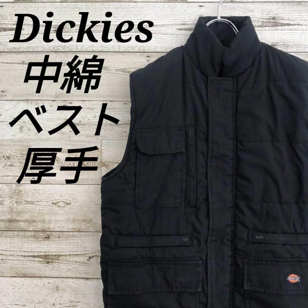 Dickies(ディッキーズ)の【k6365】希少USA古着ディッキーズ刺繍ロゴ中綿ベストジャケットブルゾン メンズのトップス(ベスト)の商品写真