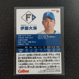 カルビー(カルビー)の伊藤大海　エラーカード　身長176m(その他)