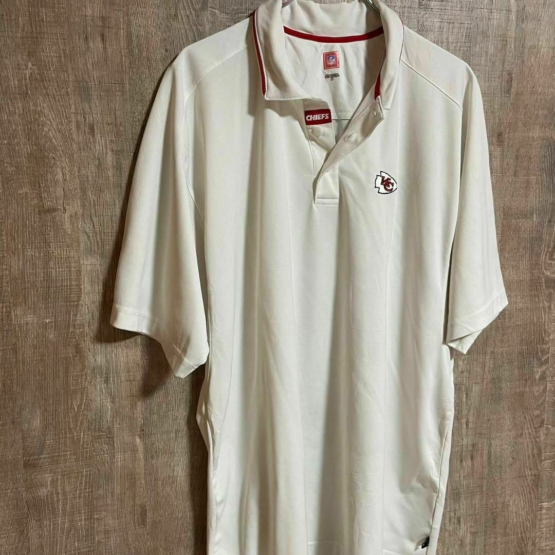 NFL/カンザスシティ・チーフス　ポロシャツ　ホワイト　XL メンズのトップス(ポロシャツ)の商品写真