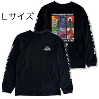 マンウィズアミッション(MAN WITH A MISSION)のマンウィズアミッション　花札ロンT（ブラック） Lサイズ(Tシャツ/カットソー(七分/長袖))