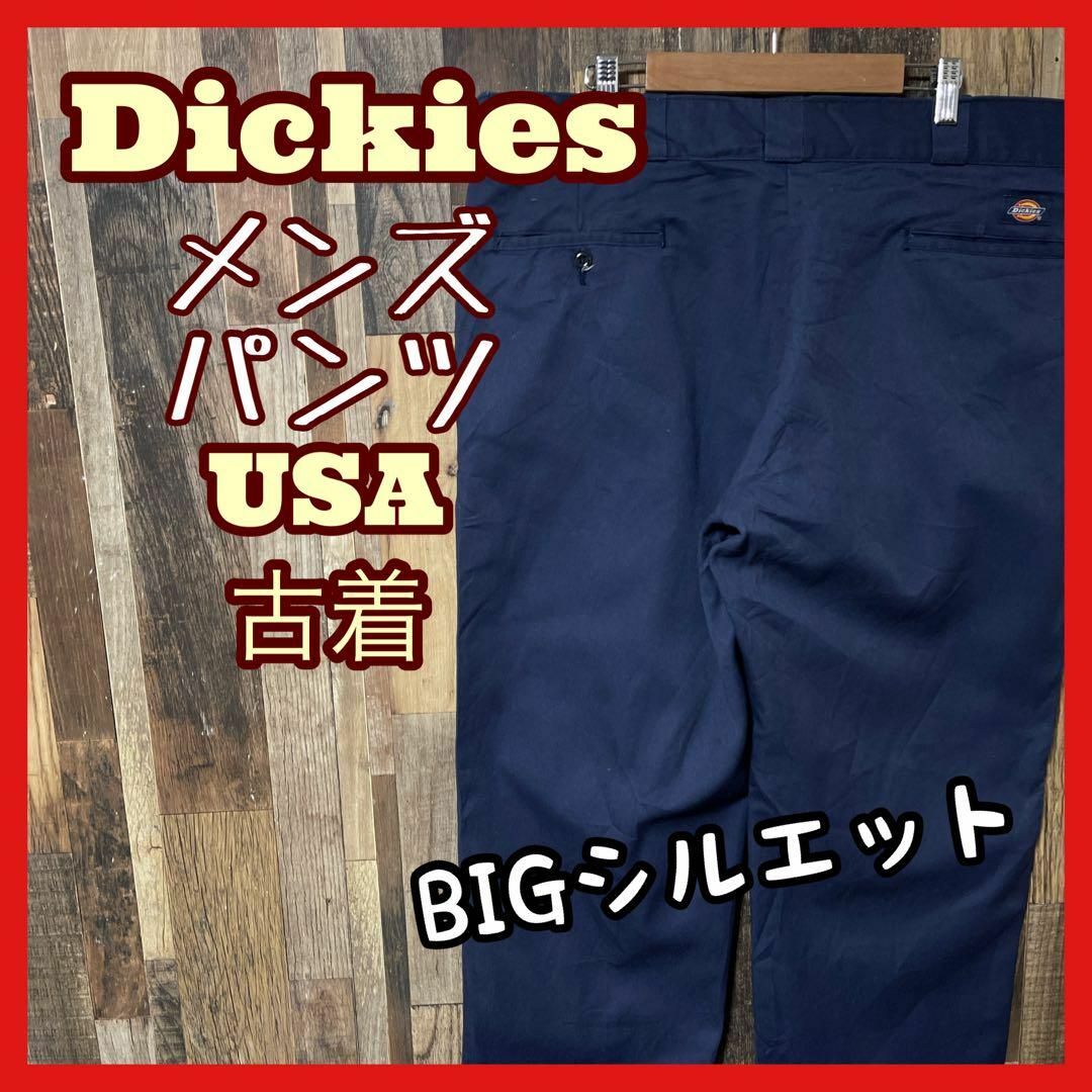 Dickies(ディッキーズ)のワーク ディッキーズ メンズ チノ 40 2XL ネイビー パンツ 古着 90s メンズのパンツ(ワークパンツ/カーゴパンツ)の商品写真