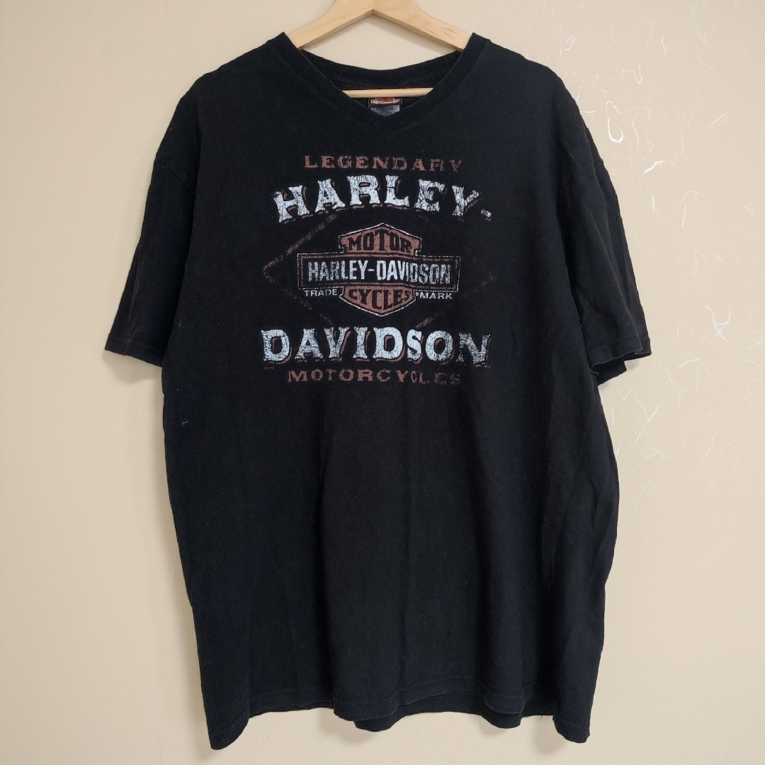 Harley Davidson(ハーレーダビッドソン)の入手困難❗ハーレーダビッドソン Tシャツ ビンテージ xl 黒 ブラック 半袖 メンズのトップス(Tシャツ/カットソー(半袖/袖なし))の商品写真