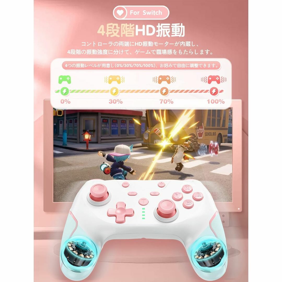 【色: Pink】Switch コントローラー 背面ボタン付き マクロ機能 自動 エンタメ/ホビーのゲームソフト/ゲーム機本体(その他)の商品写真