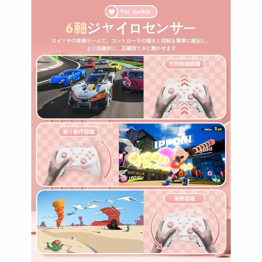 【色: Pink】Switch コントローラー 背面ボタン付き マクロ機能 自動 エンタメ/ホビーのゲームソフト/ゲーム機本体(その他)の商品写真