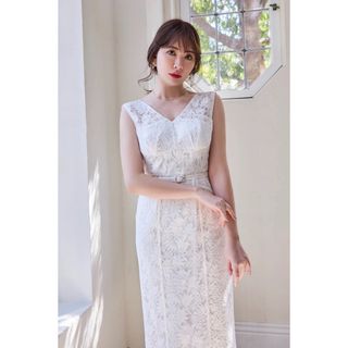 新品herliptoWaltz Floral Lace Belted Dress(ロングワンピース/マキシワンピース)