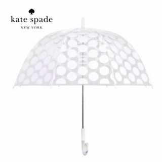 ケイトスペードニューヨーク(kate spade new york)の【新品未使用】ケイトスペード　傘　ビニール傘　モノトーン　女性　シック　レイン(傘)
