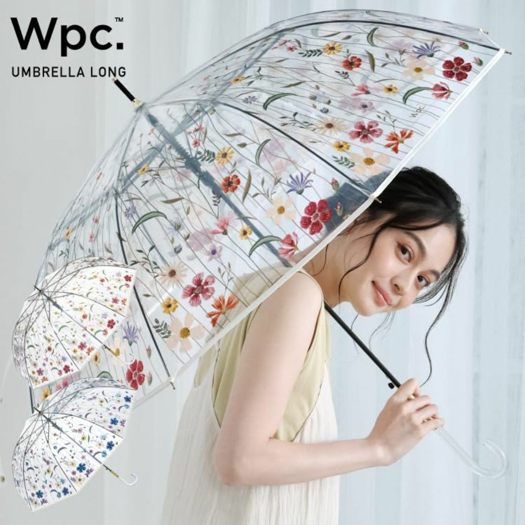 【色: ブルー】Wpc. 雨傘 [ビニール傘] 刺繍風アンブレラ ブルー 長傘  レディースのファッション小物(その他)の商品写真