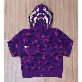 A BATHING APE - ★美品★APE ダブル フード タイガー シャークパーカー パーカー