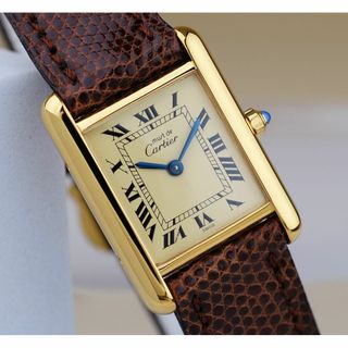 カルティエ(Cartier)の美品 カルティエ マスト タンク アイボリー ローマン SM Cartier(腕時計)