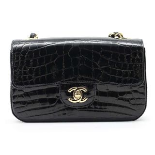 シャネル(CHANEL)のシャネル チェーンショルダーバッグ ココマーク クロコダイル CHANEL バッグ 黒(ショルダーバッグ)