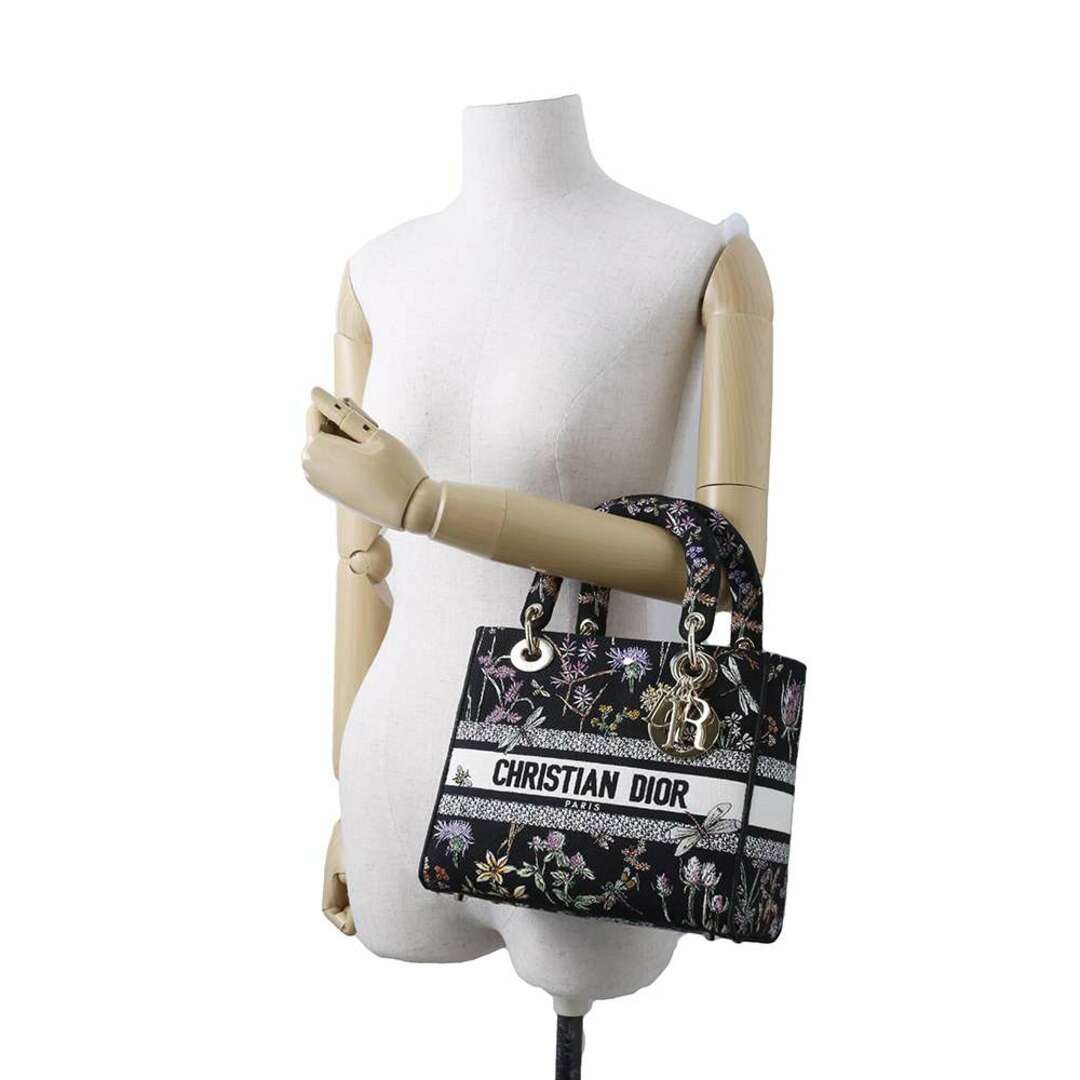 Dior(ディオール)のディオール ハンドバッグ LADY D-LITE ハーバリウムモチーフ ミディアム  M0565OEGM_M911 2wayショルダー 黒 レディースのバッグ(ハンドバッグ)の商品写真