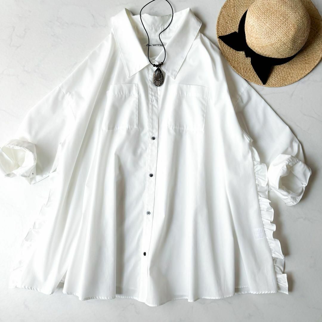 極美品✨ セン cen. made in japan サイドフリルシャツ 白 極美品✨ セン cen. made in japan サイドフリルシャツ 白