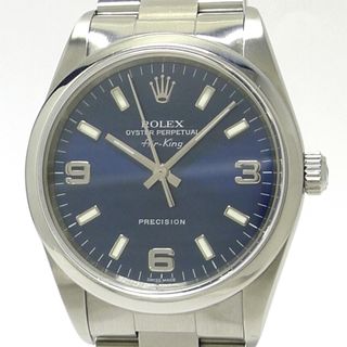 ロレックス(ROLEX)のROLEX エアキング 自動巻き SS ブルー文字盤 369 F番 14000M(腕時計(アナログ))