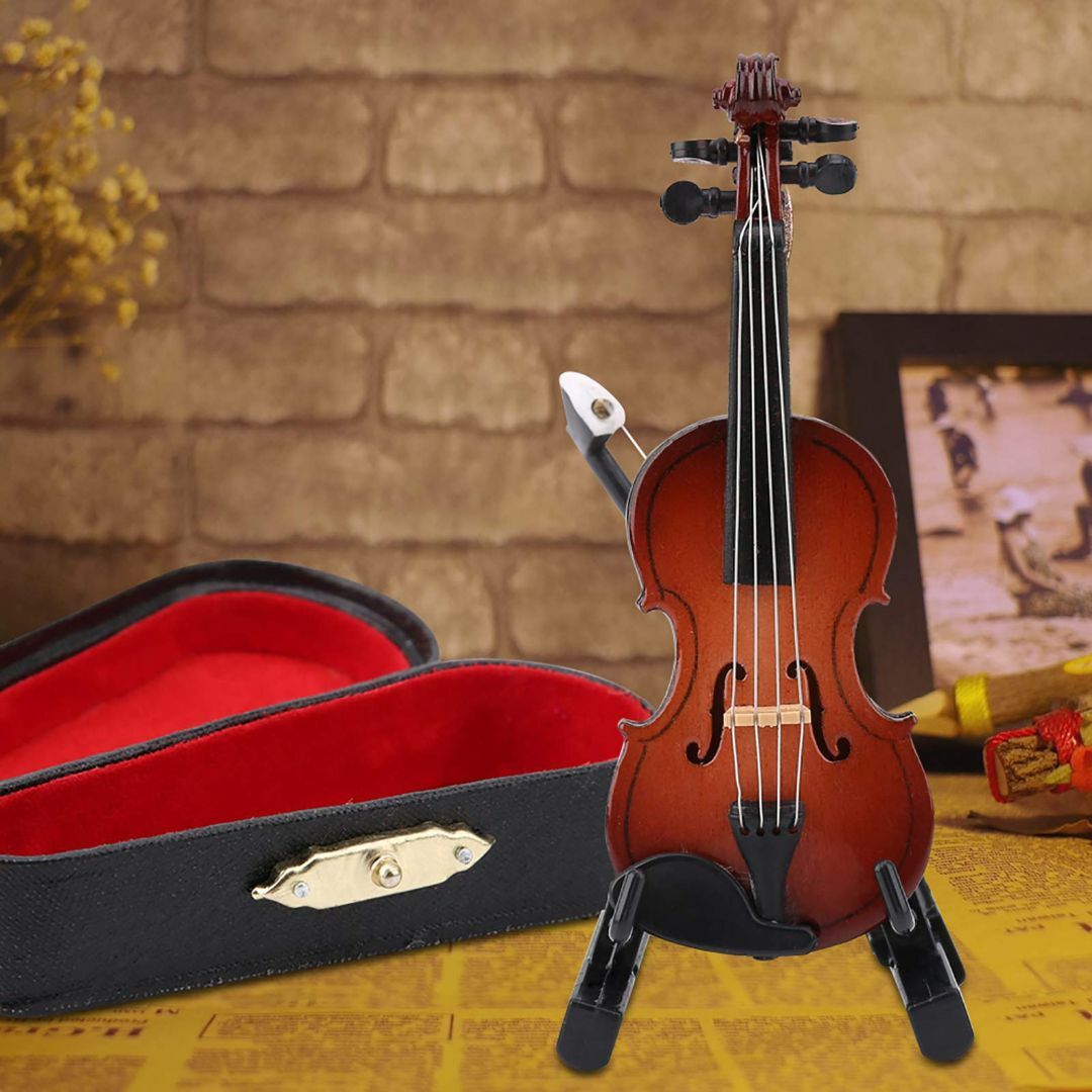 【在庫セール】バイオリンモデル 木製手作りヴァイオリン模型 装飾楽器模型 ミニチ キッズ/ベビー/マタニティのおもちゃ(楽器のおもちゃ)の商品写真