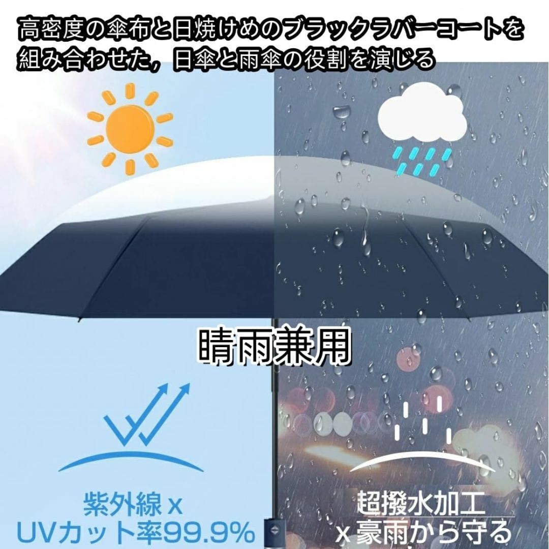 【色: パープル】Yolrky 折りたたみ傘 ワンタッチ自動開閉 日傘 UVカッ レディースのファッション小物(その他)の商品写真