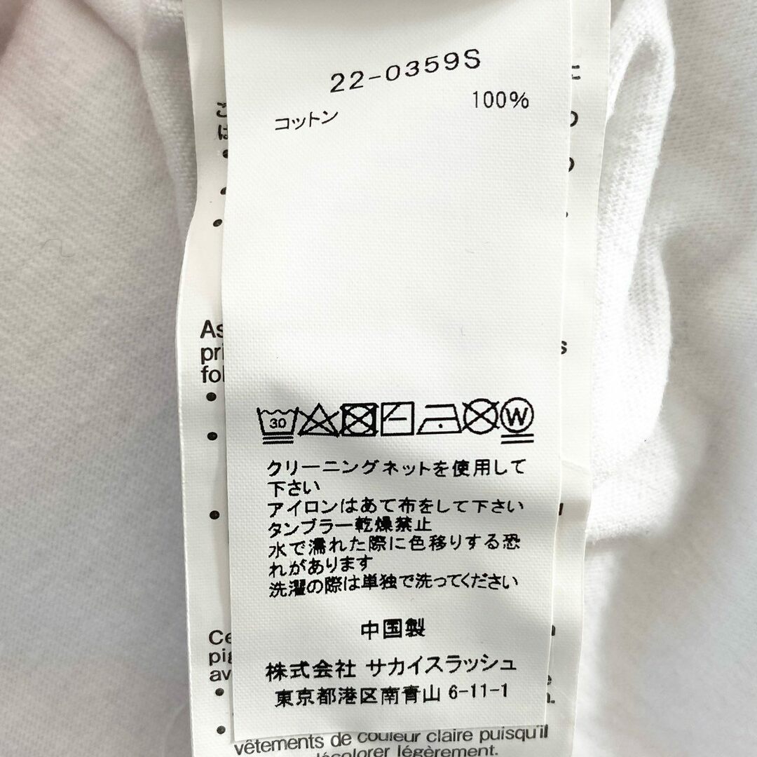 sacai(サカイ)の59e11 sacai サカイ 22SS Light my fire クルーネック プリント Tシャツ 半袖 22-0359S 3 ホワイト コットン メンズのトップス(Tシャツ/カットソー(半袖/袖なし))の商品写真