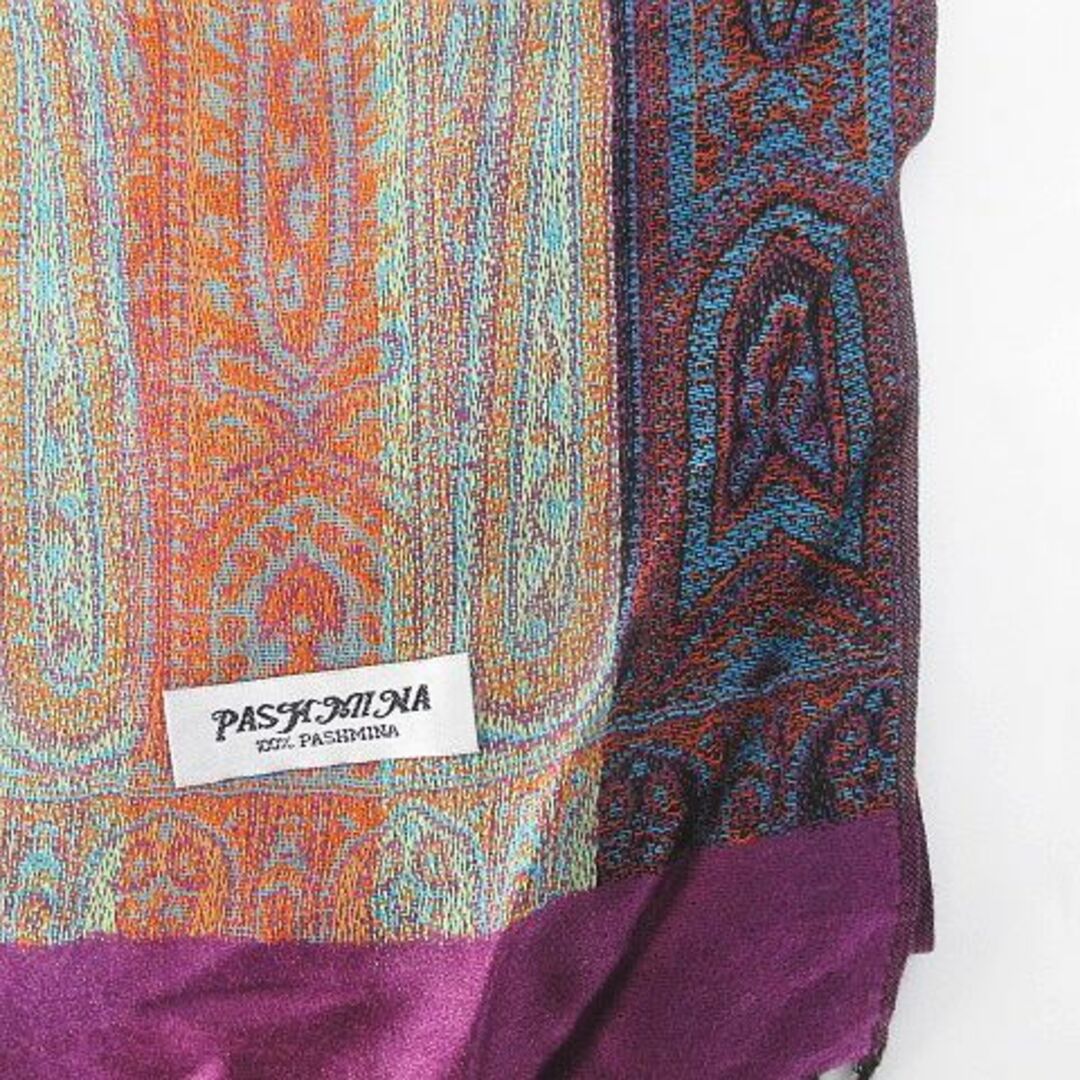 other(アザー)のPASHMINA パシュミナストール マフラー 紫 パープル系 フリンジ レディースのファッション小物(ストール/パシュミナ)の商品写真