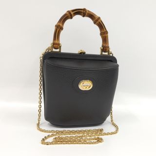 Gucci - GUCCI 2WAY ショルダーバッグ バンブー レザー ブラック 616436