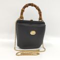 GUCCI 2WAY ショルダーバッグ バンブー レザー ブラック 616436