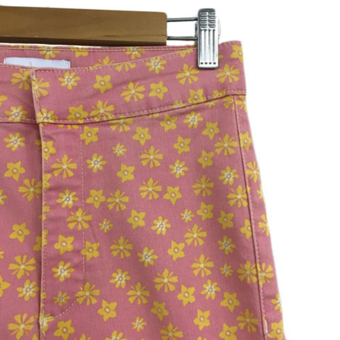 ZARA(ザラ)のザラ パンツ フレア ロング ハイウェスト カットオフ USA 4 ピンク 黄 レディースのパンツ(その他)の商品写真