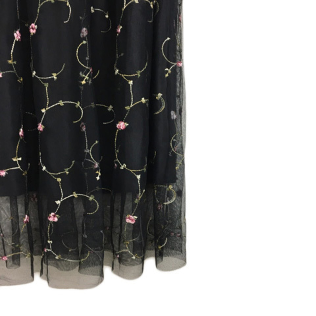 PROPORTION BODY DRESSING(プロポーションボディドレッシング)のプロポーション ボディドレッシング スカート ロング 刺繍 FR 黒 ピンク レディースのスカート(ロングスカート)の商品写真