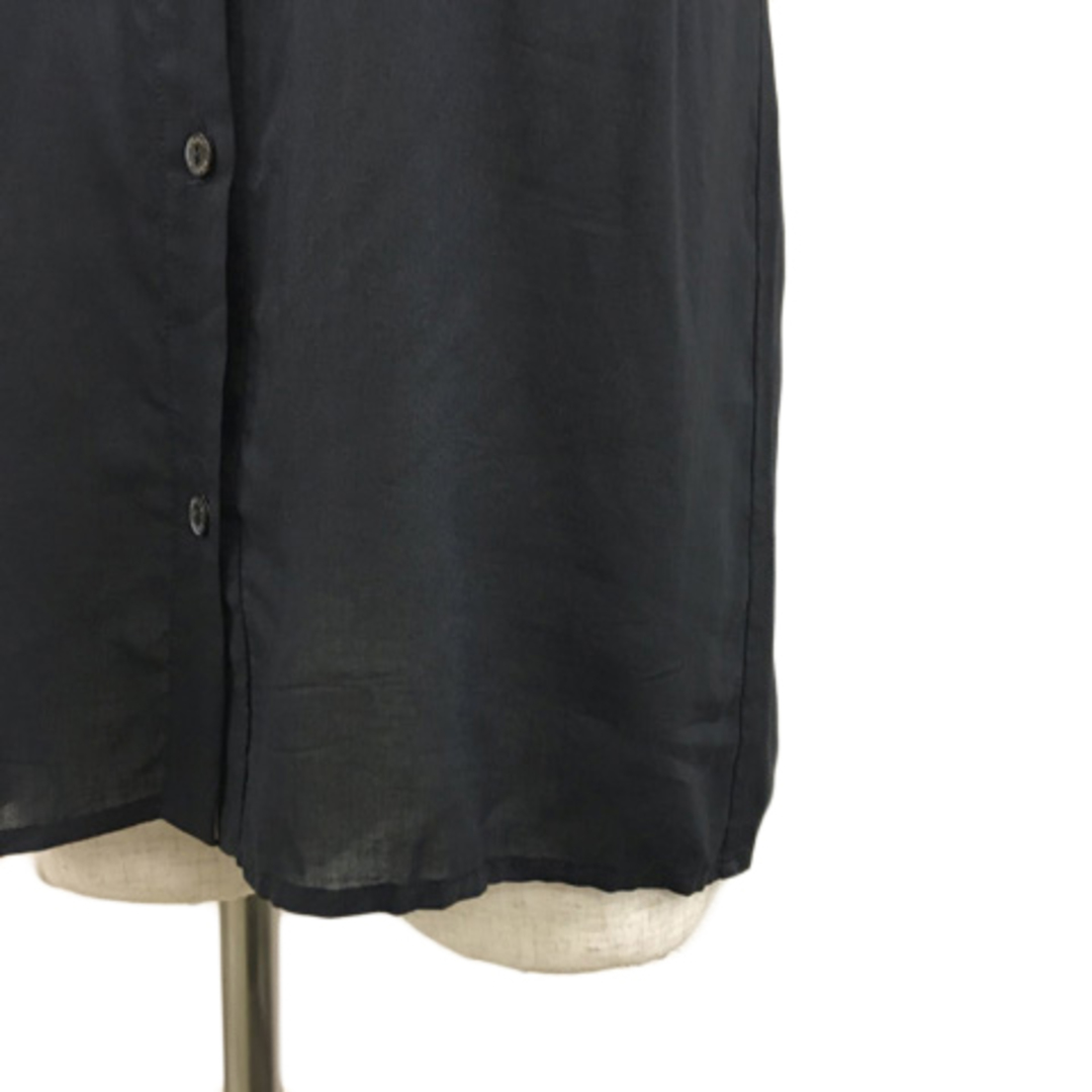 PAOLA FRANI(パオラフラーニ)のパオラフラーニ ブラウス シャツ スタンダード 無地 シアー USA 2 黒 レディースのトップス(シャツ/ブラウス(半袖/袖なし))の商品写真