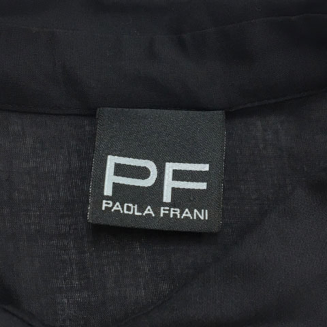 PAOLA FRANI(パオラフラーニ)のパオラフラーニ ブラウス シャツ スタンダード 無地 シアー USA 2 黒 レディースのトップス(シャツ/ブラウス(半袖/袖なし))の商品写真