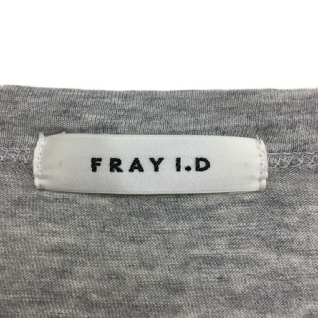 FRAY I.D(フレイアイディー)のフレイアイディー カットソー ラウンドネック 杢 切替 半袖 F グレー 白 レディースのトップス(カットソー(半袖/袖なし))の商品写真