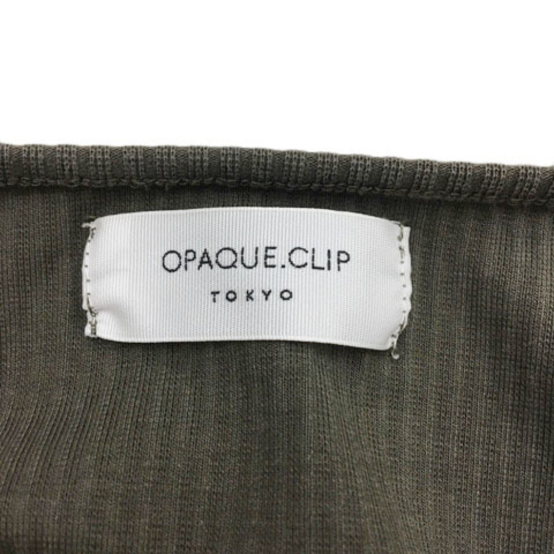 OPAQUE.CLIP(オペークドットクリップ)のオペークドットクリップ カットソー プルオーバー 無地 リブ 半袖 M グレー レディースのトップス(カットソー(半袖/袖なし))の商品写真