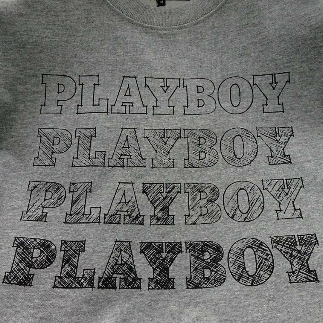 PLAYBOY(プレイボーイ)の新品 プレイボーイ 24年春夏 グラフィック スウェット L 灰 メンズのトップス(スウェット)の商品写真