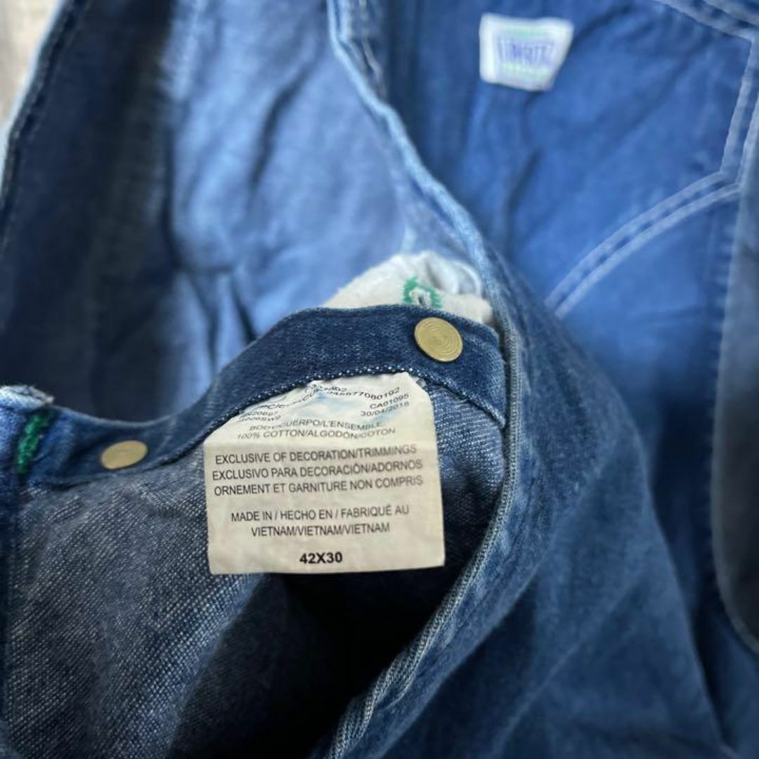 オーバーオール サロペット メンズ ブルー デニム 2XL 42 パンツ 古着 メンズのパンツ(サロペット/オーバーオール)の商品写真