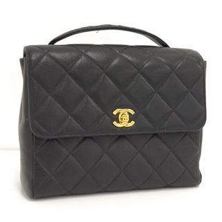 シャネル(CHANEL)のCHANEL トップハンドルバッグ レザー ブラック(ハンドバッグ)