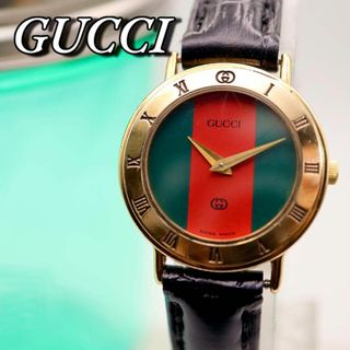 グッチ(Gucci)の美品 GUCCI シェリーライン ローマンベゼル レディース腕時計 741(腕時計)