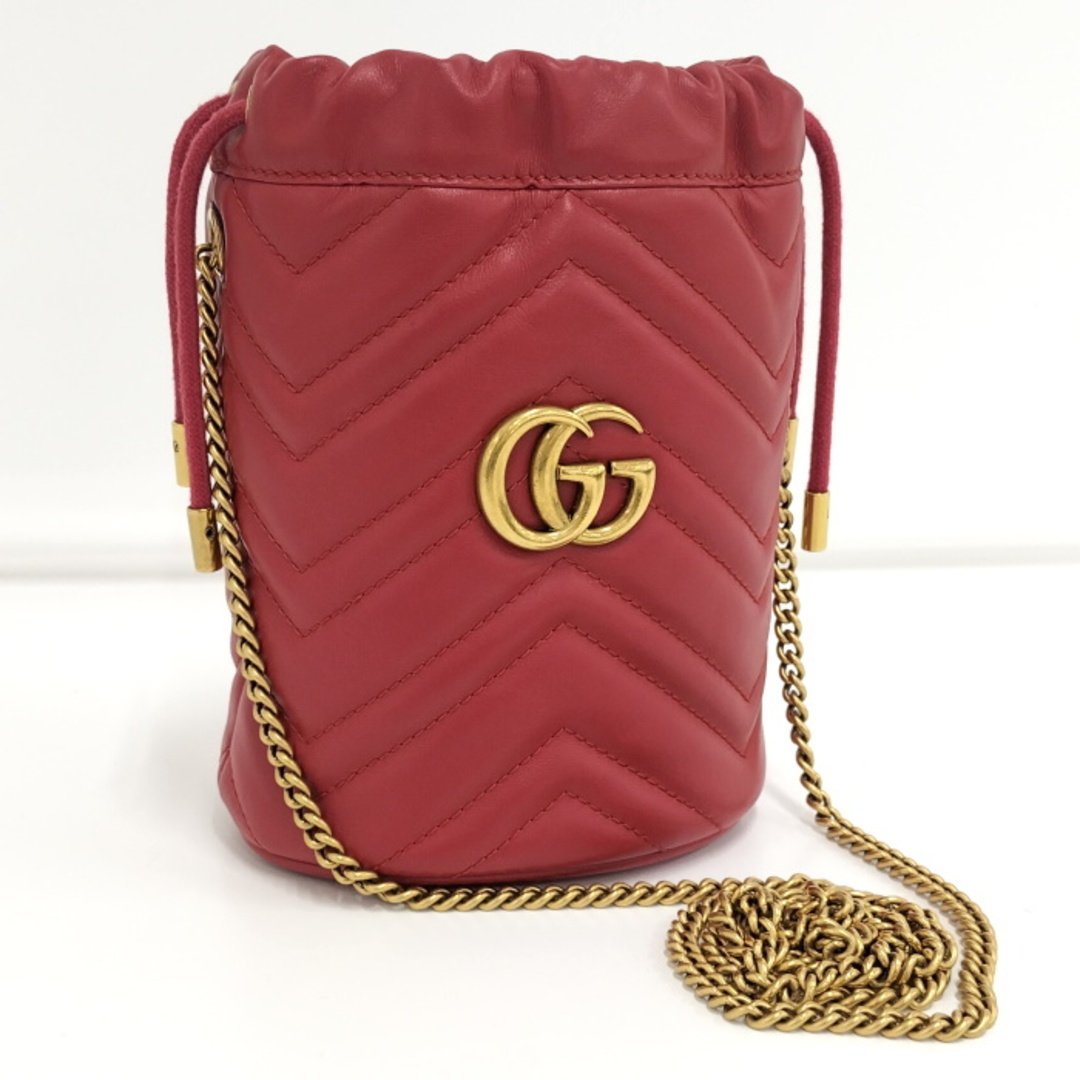 Gucci(グッチ)のGUCCI チェーン ショルダーバッグ ミニ バスケット ロゴ GG マーモント レディースのバッグ(ショルダーバッグ)の商品写真