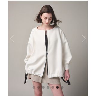 フォクシー(FOXEY)のDAISY LIN ミルフィーユスウェット Long Blouson(ノーカラージャケット)