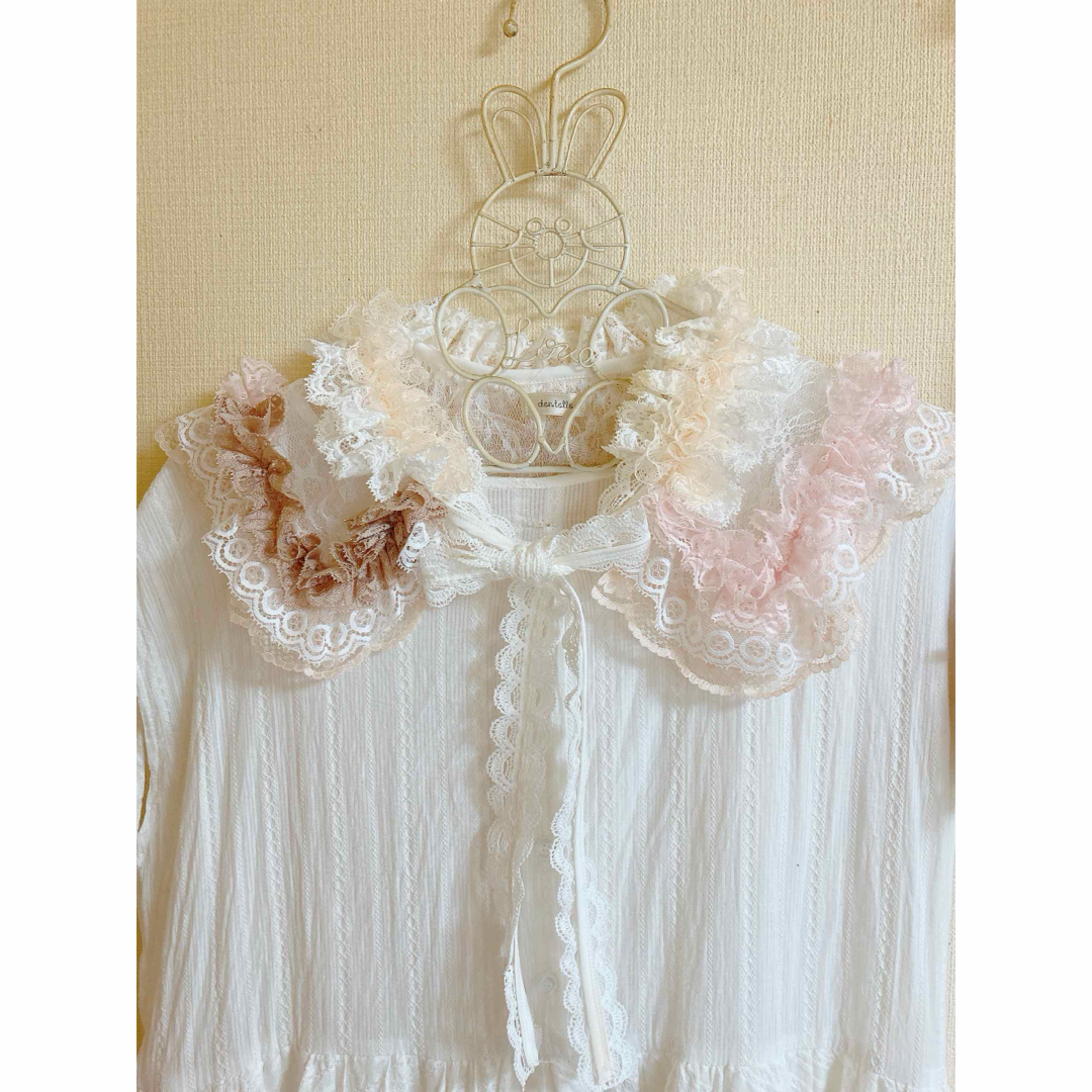 GUNNE SAX(ガニーサックス)のdentelle だんてる　ハンドメイド　レースリボンつけ襟　ガーリー　ロリータ レディースのアクセサリー(つけ襟)の商品写真