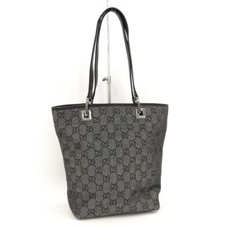 グッチ(Gucci)のGUCCI トートバッグ ハンドバッグ GGキャンバス レザー ブラック(トートバッグ)