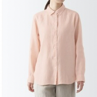 MUJI (無印良品) - 《新品》無印良品　レギュラーカラー長袖シャツ（ピンク）