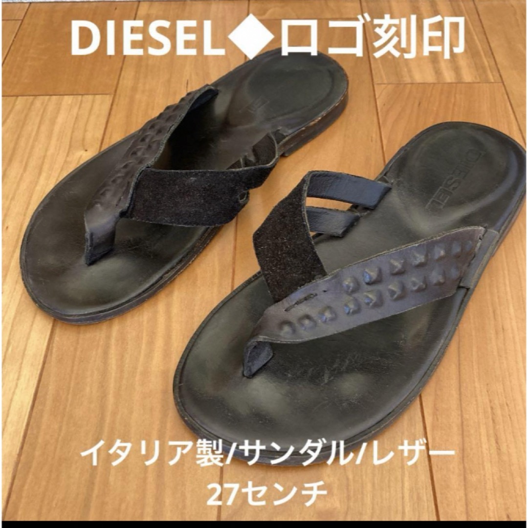 DIESEL(ディーゼル)のDIESEL◆ロゴ刻印/イタリア製/サンダル/レザー メンズの靴/シューズ(サンダル)の商品写真