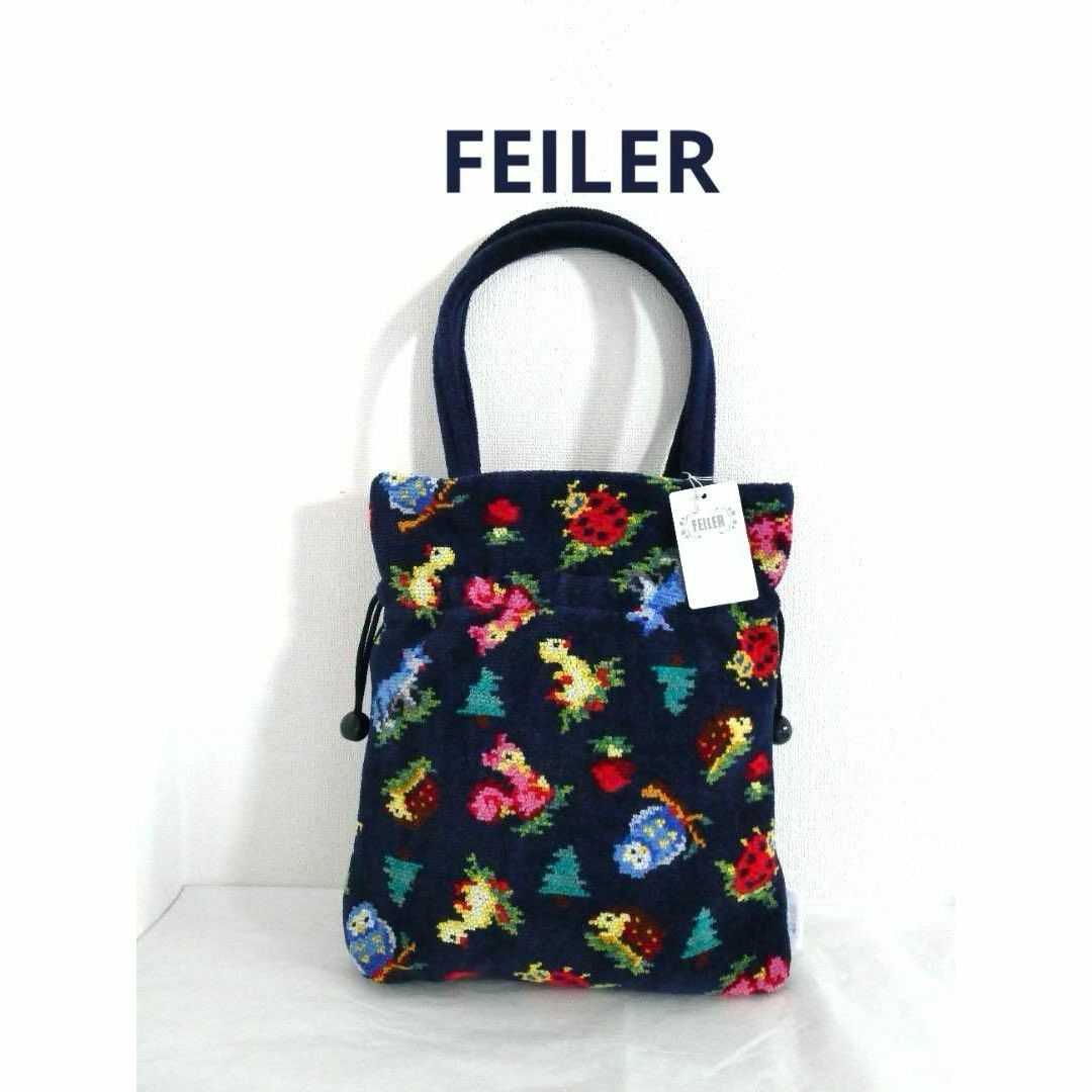 FEILER(フェイラー)の💞フェイラー💞ハイジフレンズフォレスト　巾着バッグ　トートバック　ネイビー レディースのバッグ(トートバッグ)の商品写真